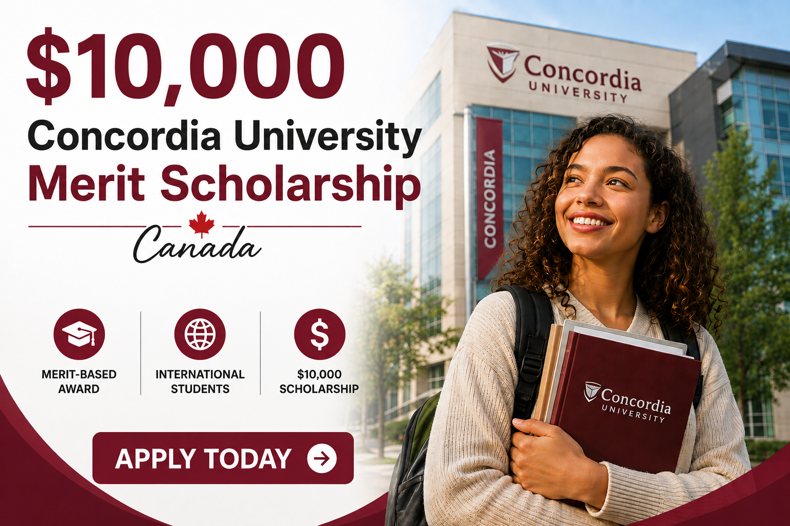 $10,000 Concordia University Merit Scholarship Canada, 2026