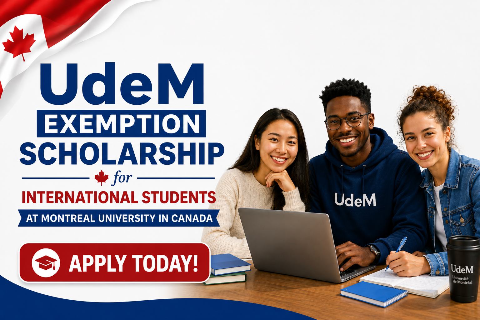 UdeM Exemption Scholarship for International Students at Montreal University in Canada, 2026