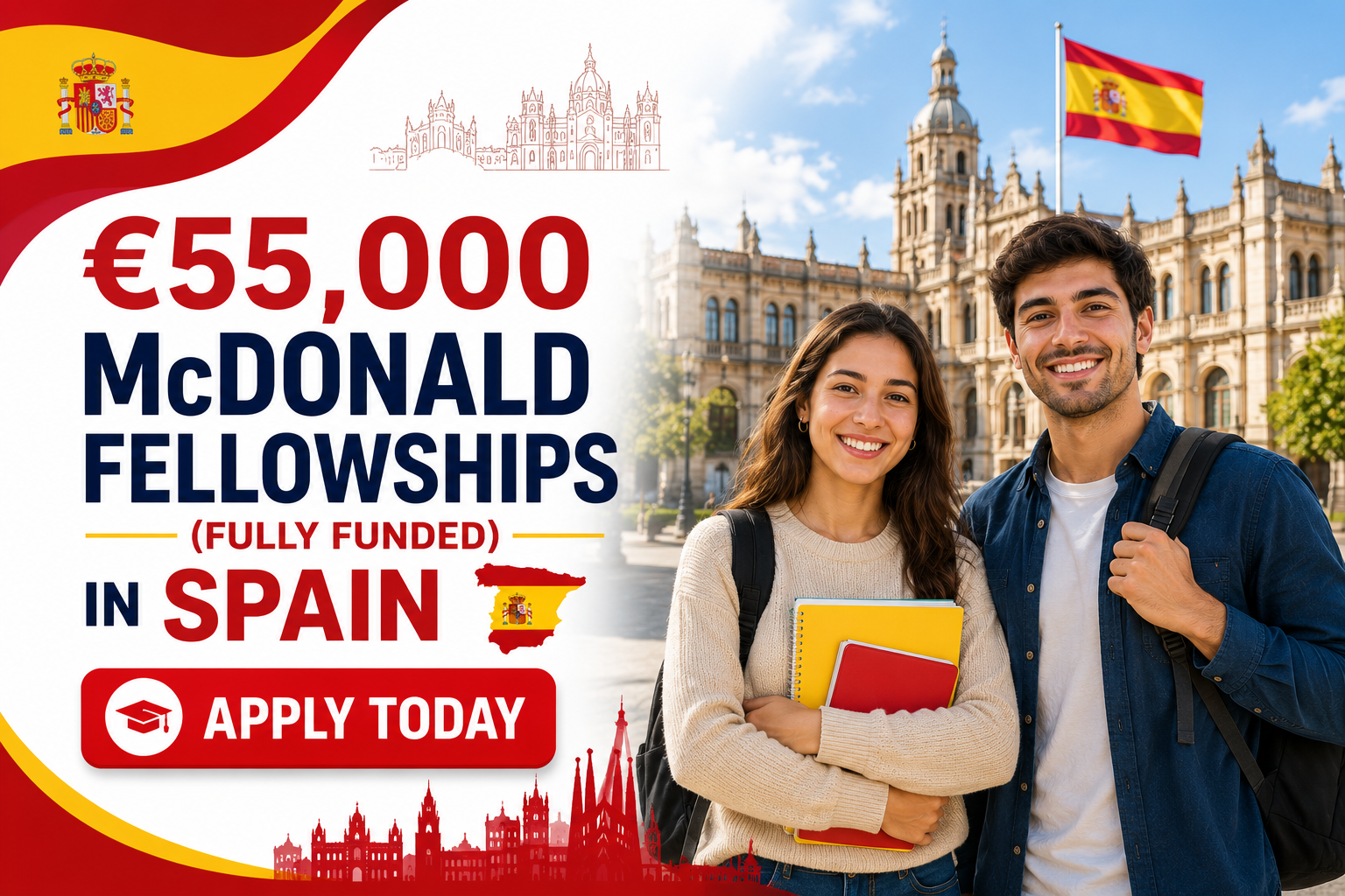 €55,000 McDonald Fellowships (Fully Funded) in Spain, 2026