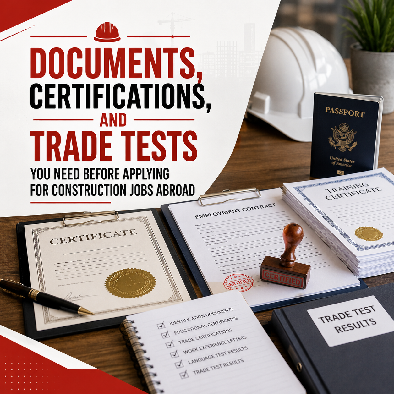 Documents, Certifications, and Trade Tests You Need Before Applying for Construction Jobs Abroad